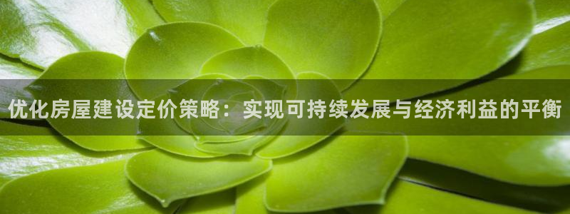 意昂3集团logo：优化房屋建设定价策略：实现可持续发展与经济利益的平衡