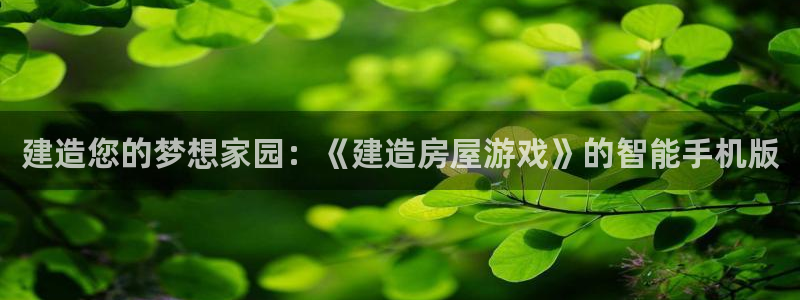 意昂3神州：建造您的梦想家园：《建造房屋游戏》的智能手机版
