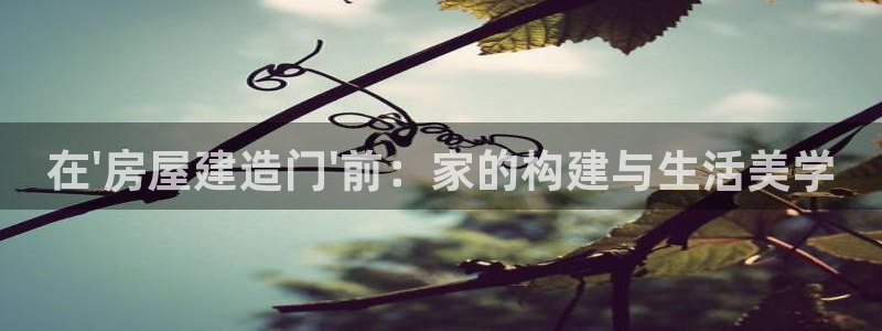意昂3娱乐网站：在\'房屋建造门\'前：家的构建与生活美学